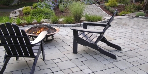 Tumbled bluestone patio